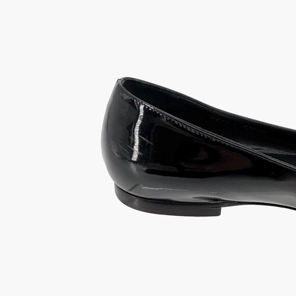 Chanel Cap Toe CC Ballet Flats Size 38.5 US 7.5-8 Black Patent Two Tone Shoes - Picture 13 of 16